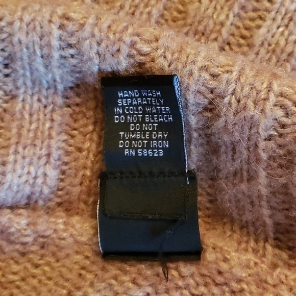 Lambswool/Alpaca Blend Turtle Neck Large Button Sweater Tan Sz M - Picture 5 of 8